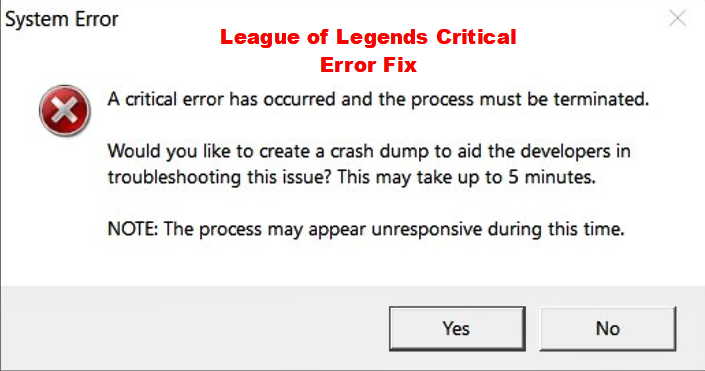 league of legends kernel error windows 10