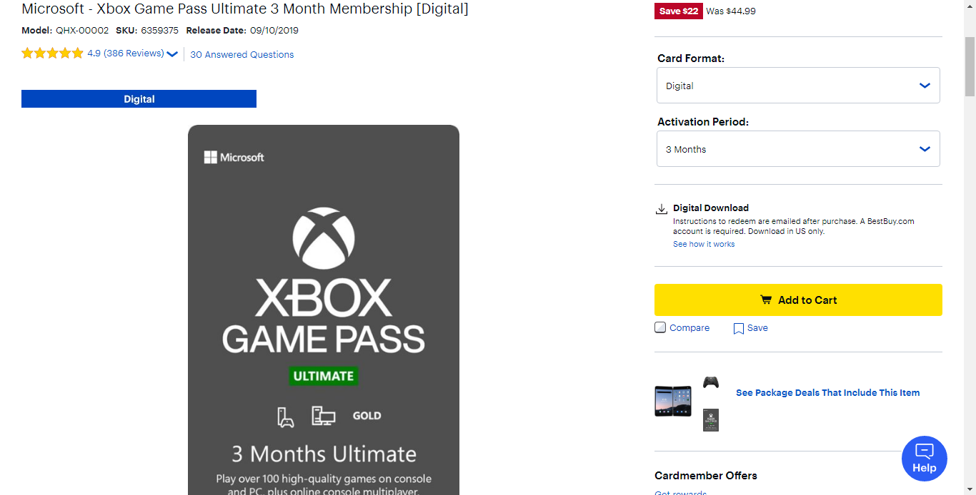 ultimate game pass sale