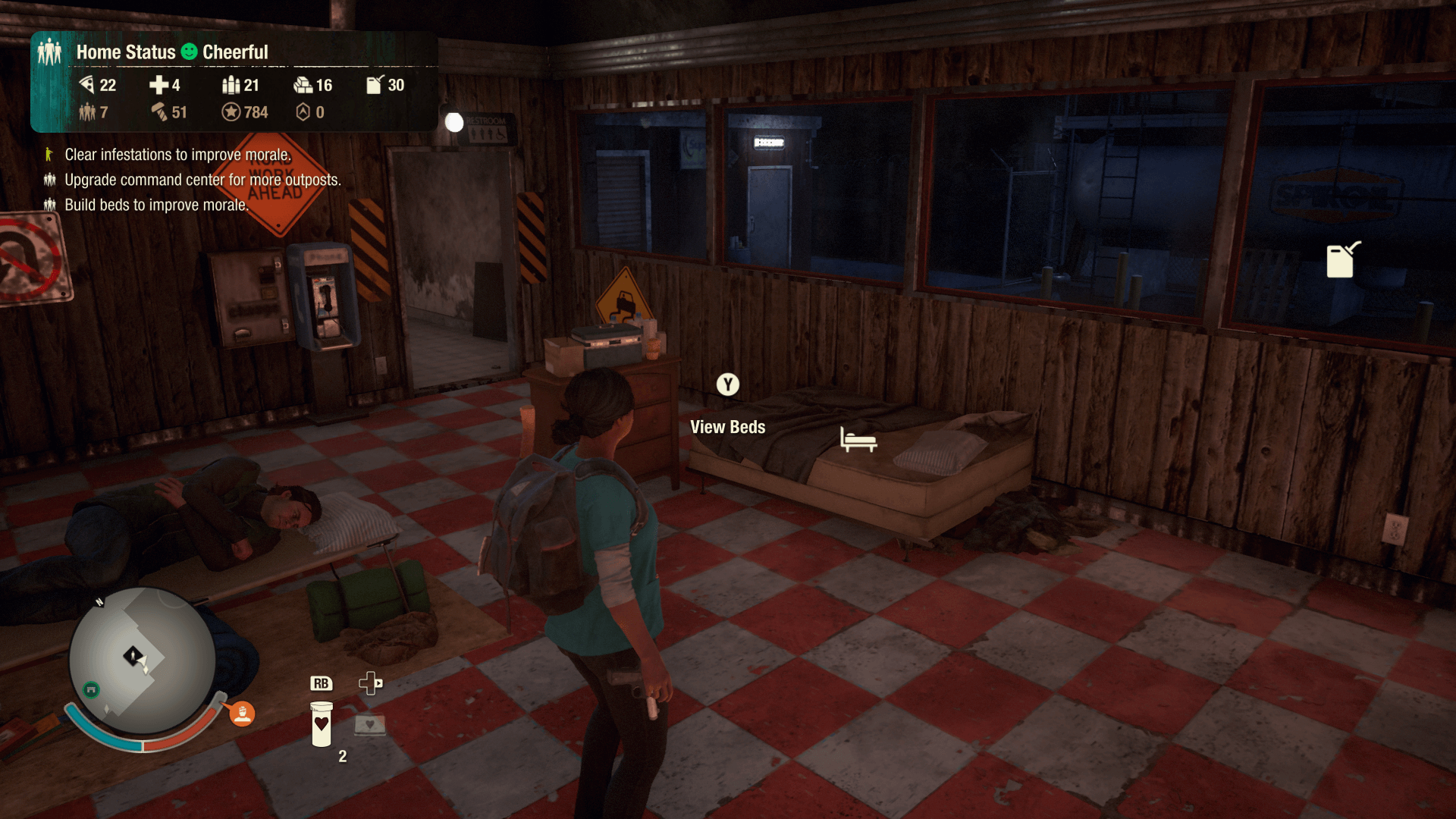 State of Decay 2 sleep on the ground