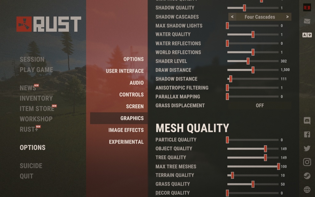 best rust settings