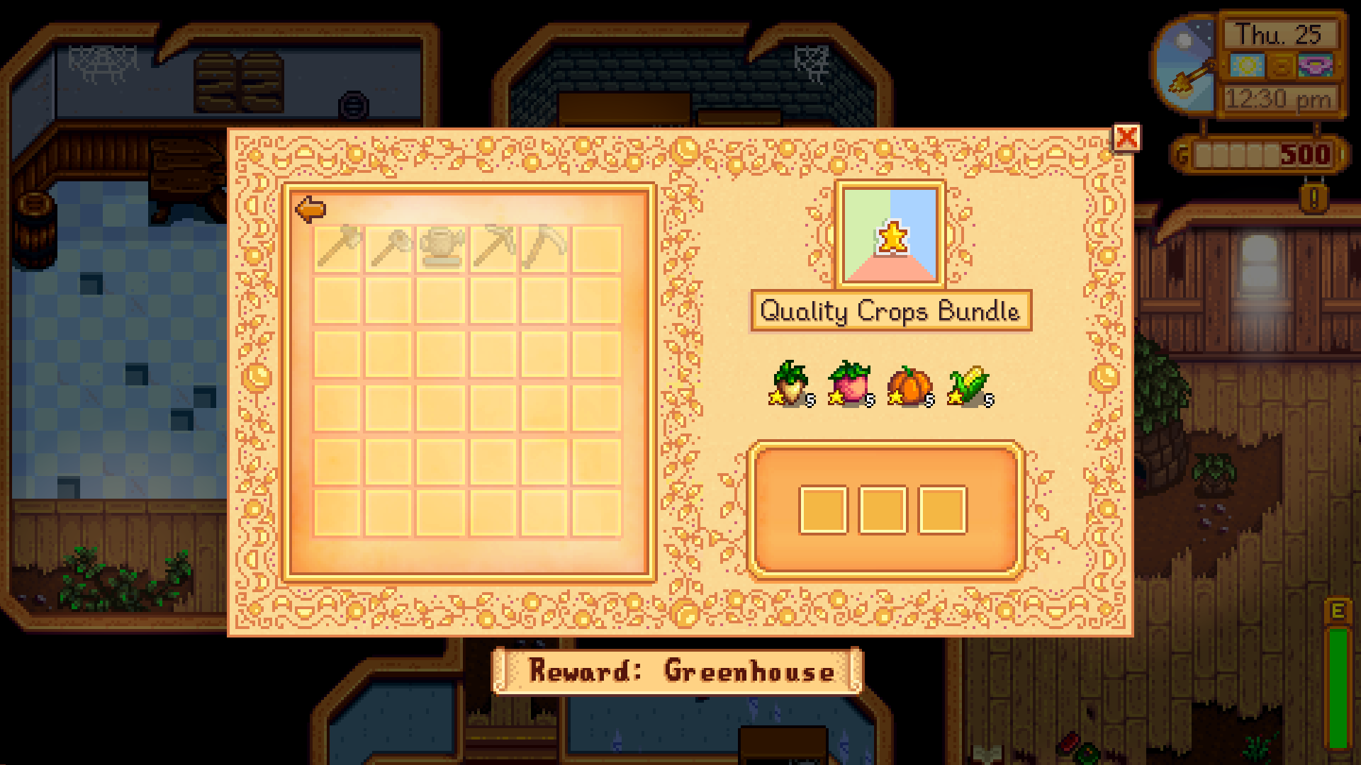 Stardew Valley greenhouse