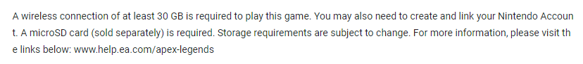 Apex Legends Switch Requirements (Translated)