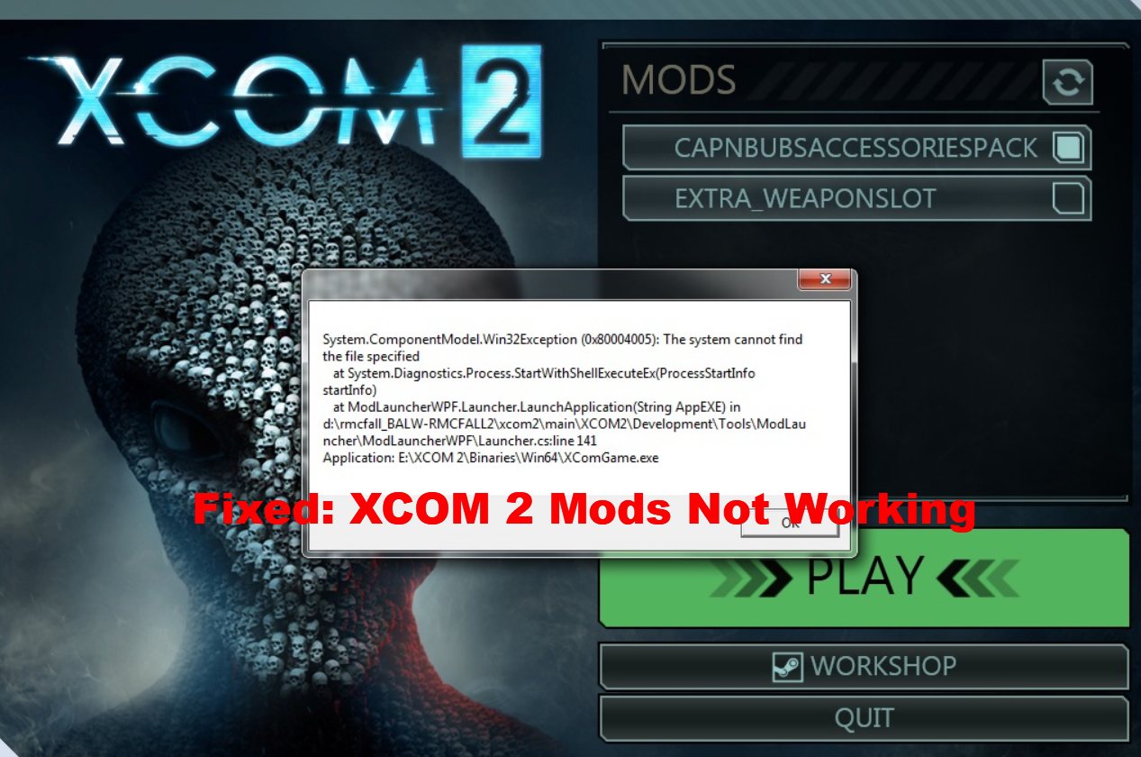 war of the chosen mods not working