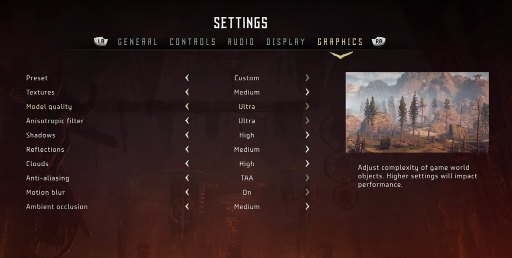 Best Horizon Zero Dawn Settings Image