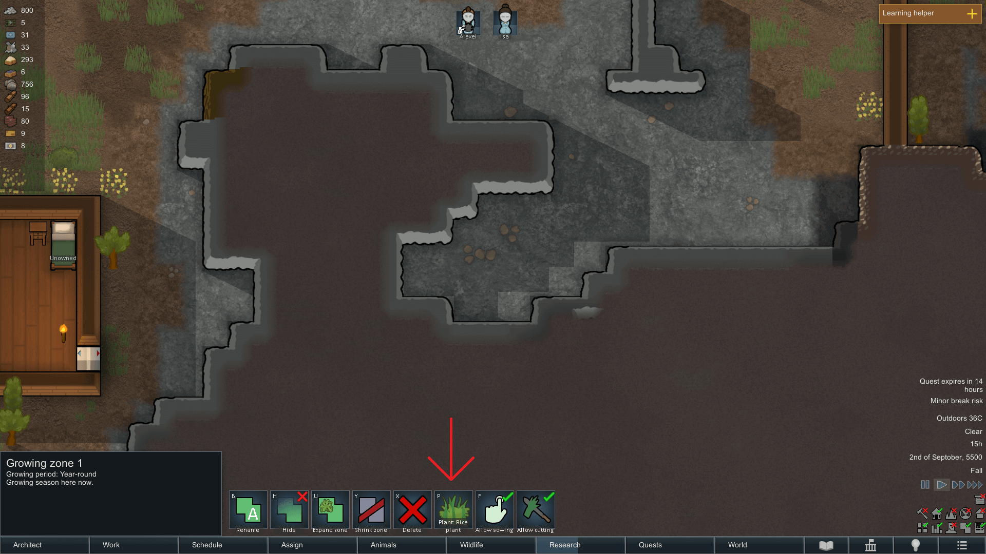 RimWorld hydroponics layout