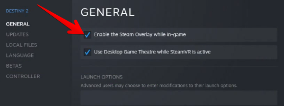 Disabling Steam Overlay