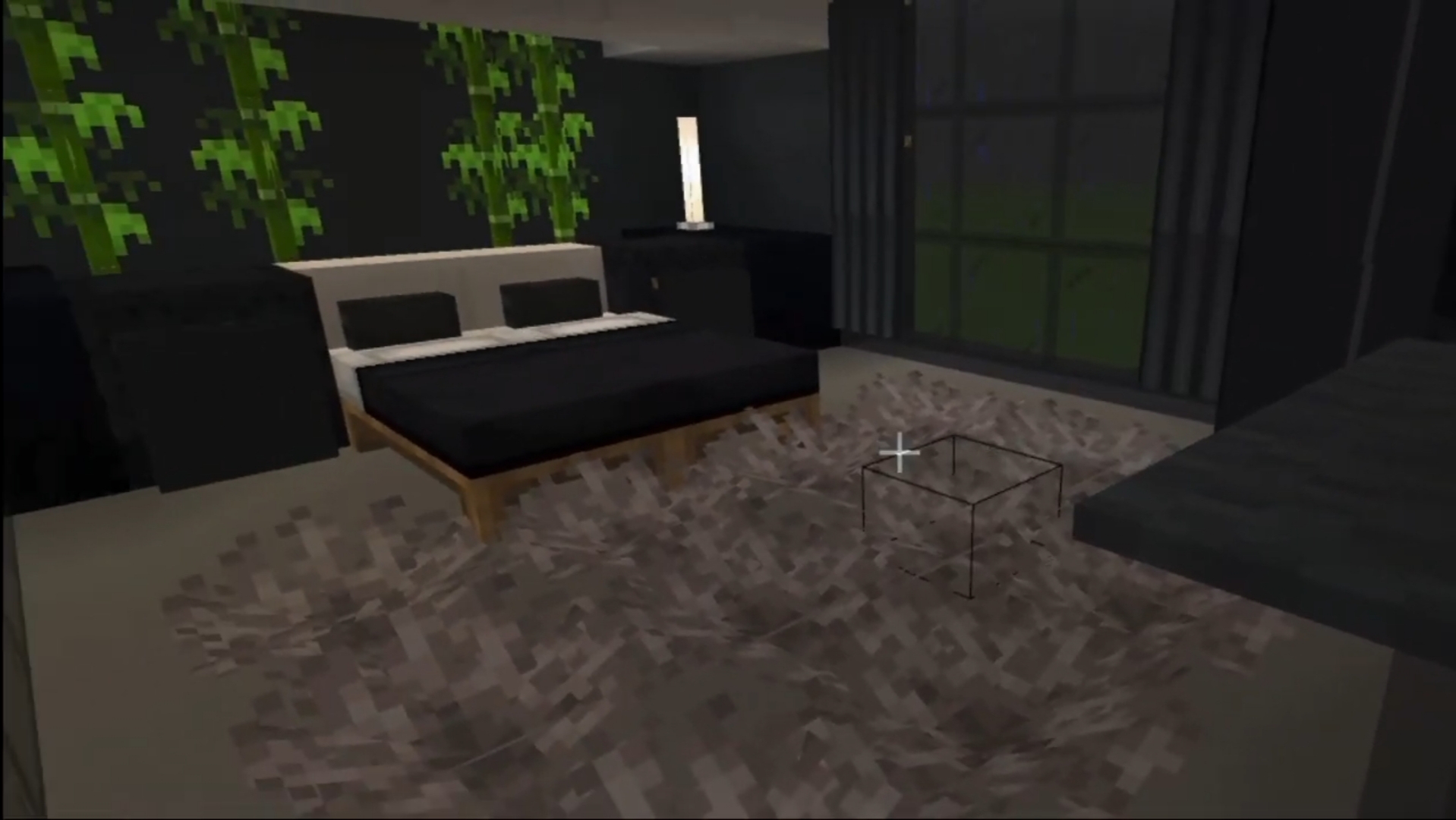 Dark theme room with green plants