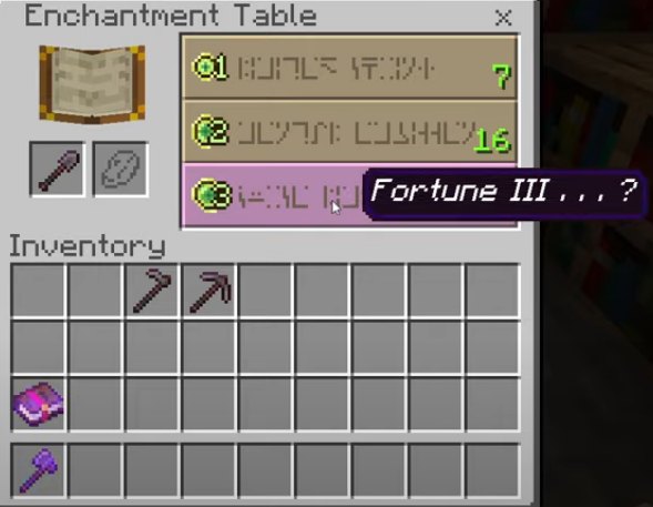 fortune enchant minecraft