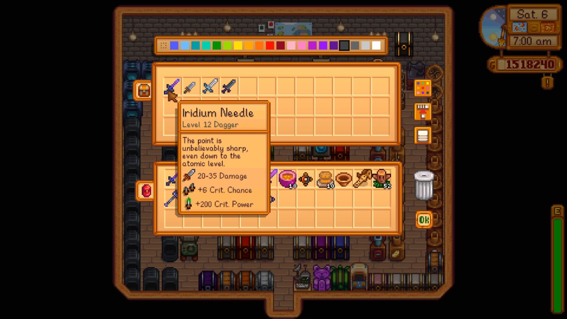 Stardew Valley Best Weapon Infinity Needle