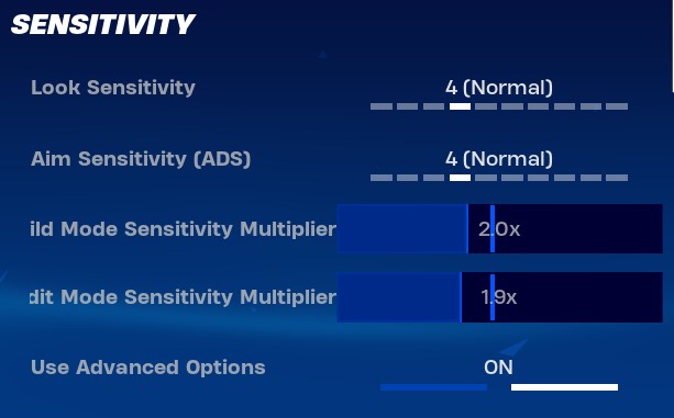 fortnite sensitivtiy for controller