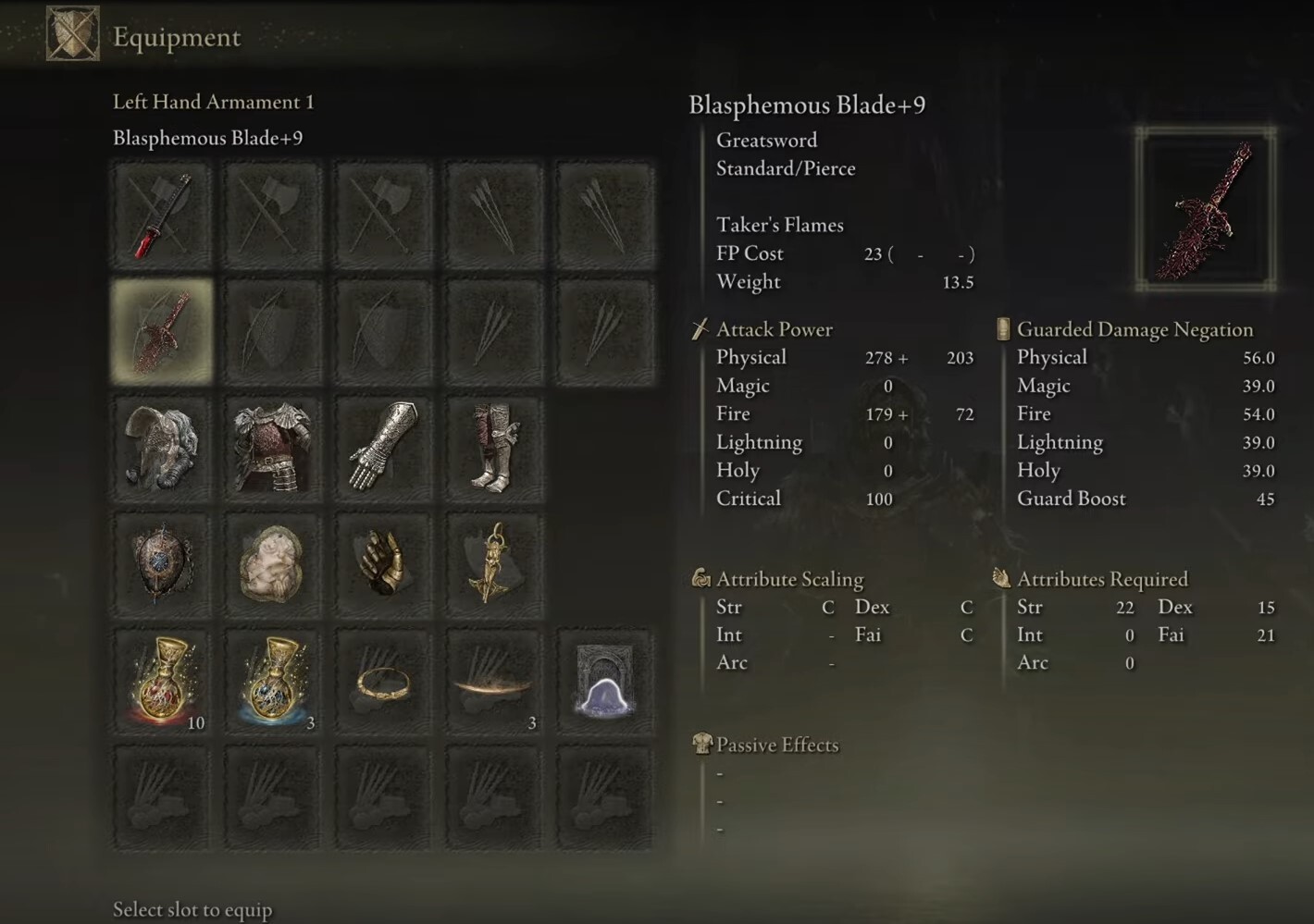 Elden Ring Blasphemous Blade for Vampire Build