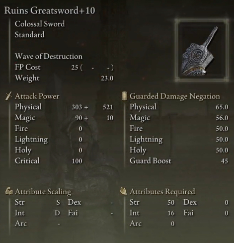 Elden Ruin's Greatsword