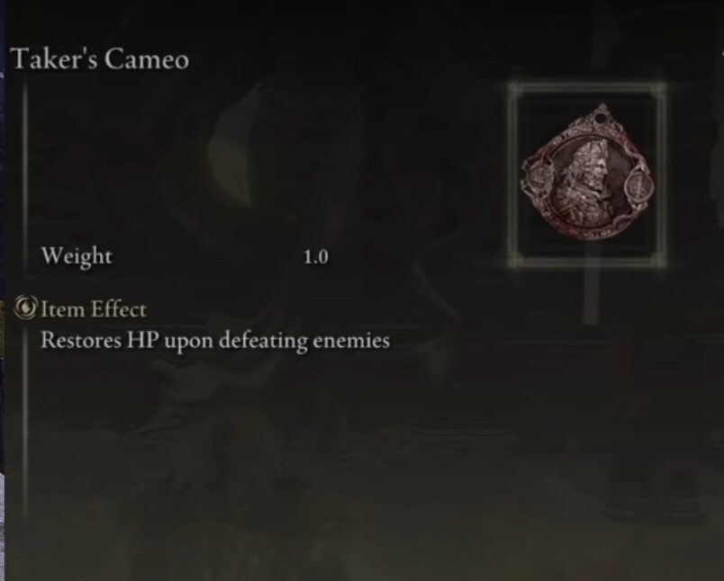 Elden Ring Vampire Build Taker's Cameo Talisman Stats