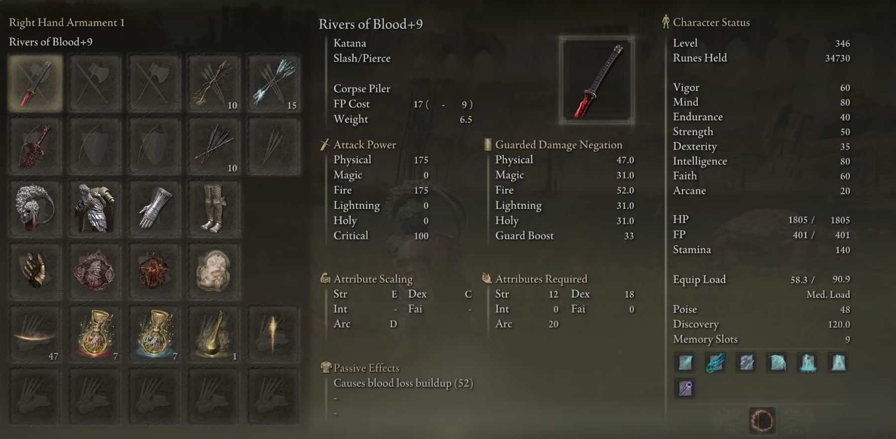 Elden Ring Vampire Build Equipment 