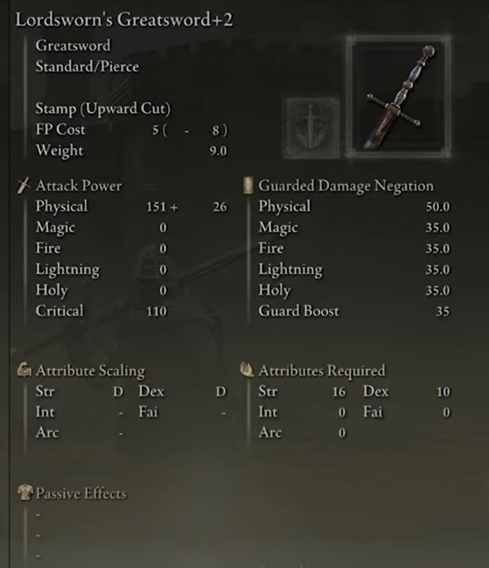 Elden Ring Vagabond Build Lordsworn's Greatsword