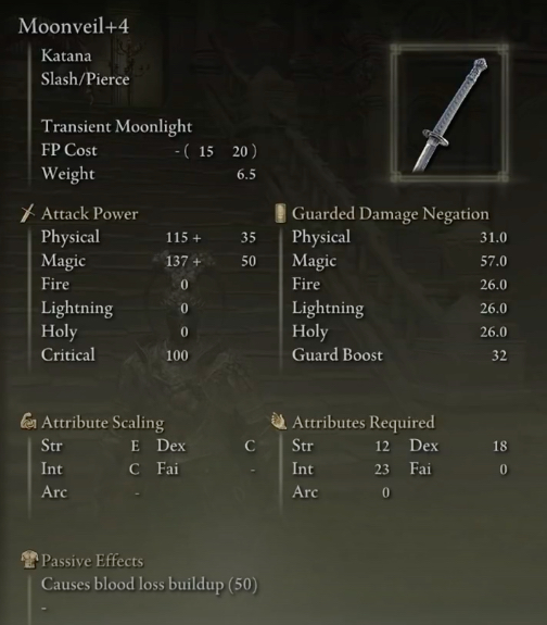 Elden Ring Moonveil Katana