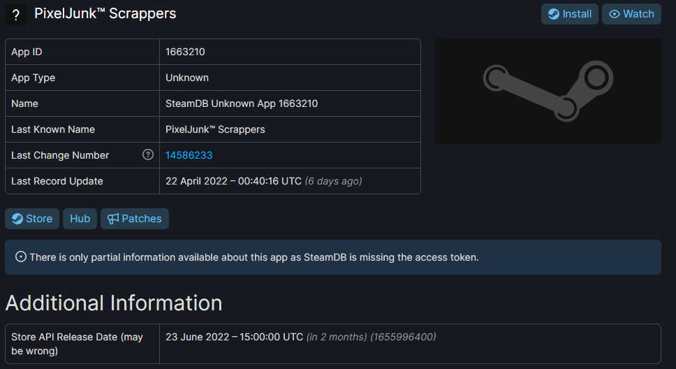 PixelJunk Scrappers On SteamDB