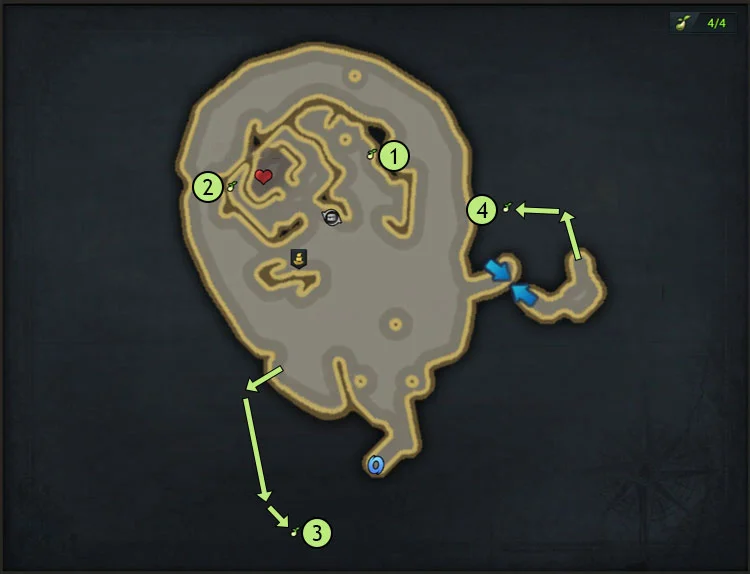 map-Blackfang's Den Island Mokoko Seeds Location