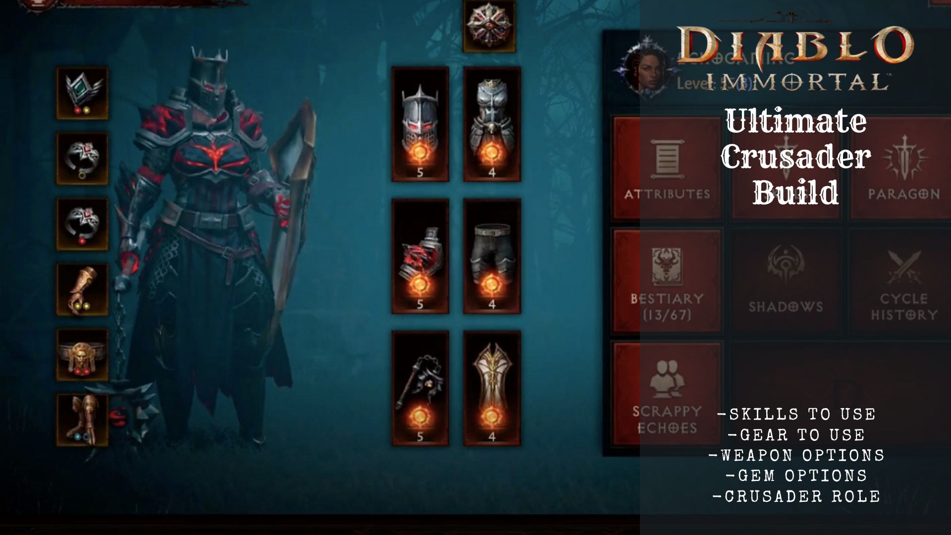 Diablo Immortal Crusader best build, skills, gear, gems, and