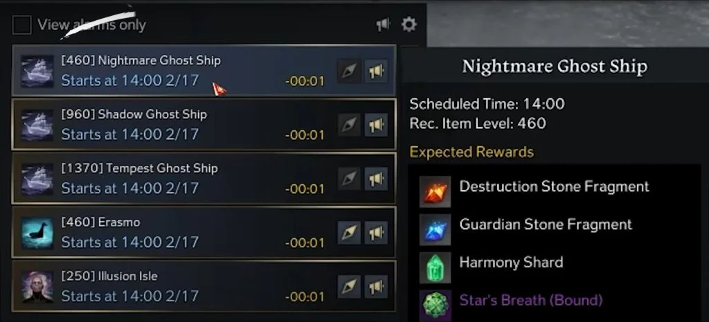 Lost Ark Nightmare Ghost Ship Spawn Times
