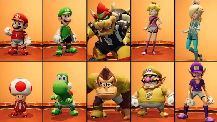 Mario strikers characters