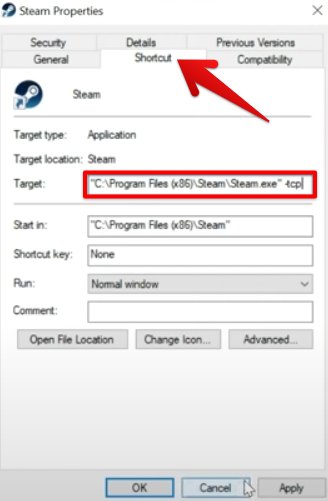 Modifying the Target Address of the Steam App