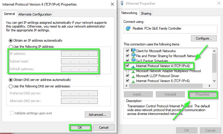 Windows Static IP