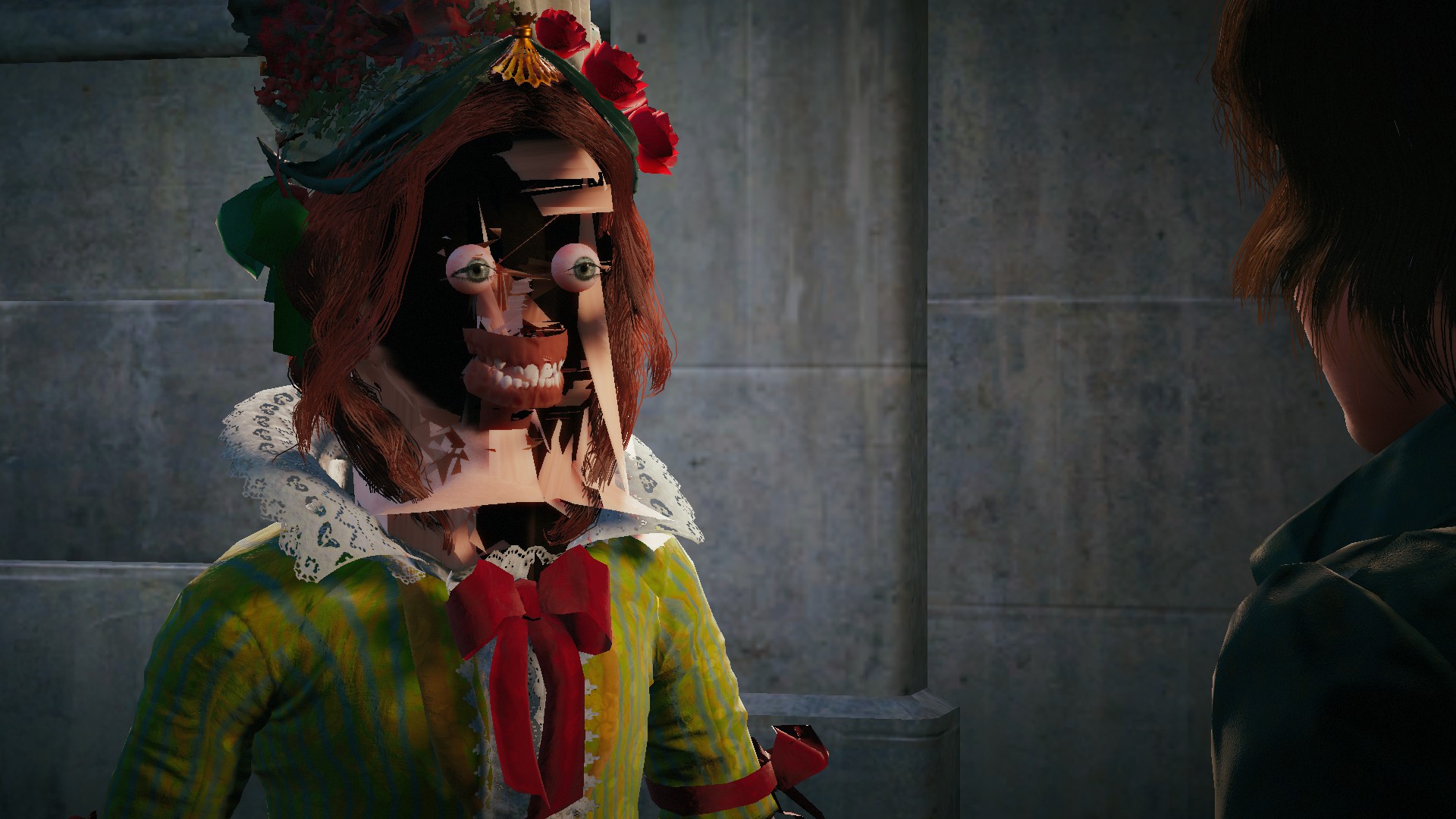 A graphical glitch from Assassin's Creed: Unity after the launch.