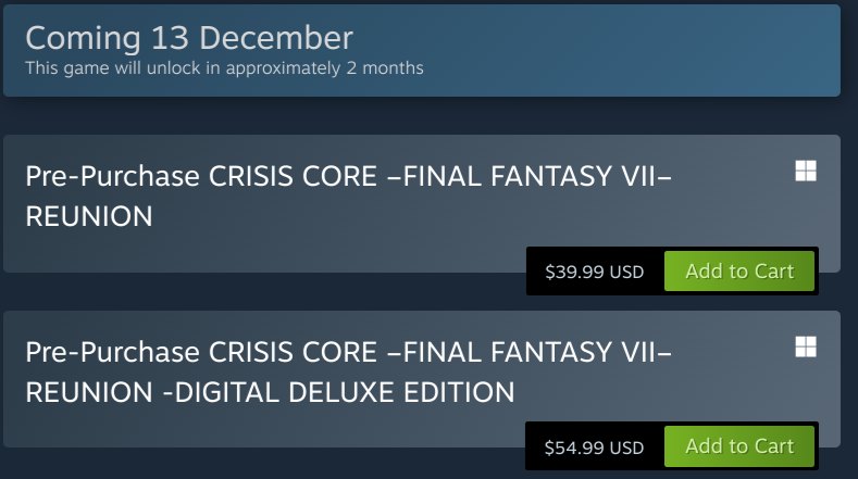 CRISIS CORE –FINAL FANTASY VII– REUNION on Steam