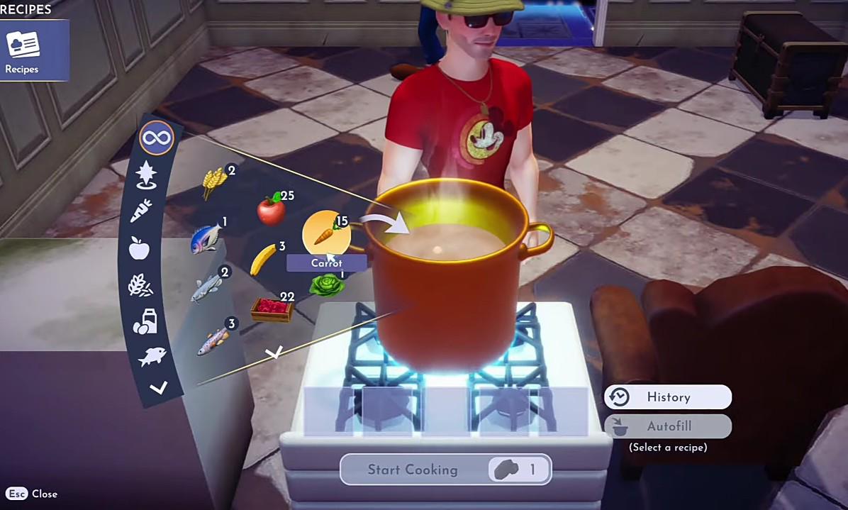 Making Crudites In Disney Dreamlight Valley