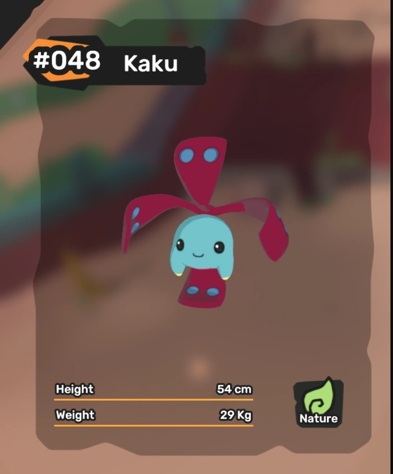 Cute blue and red colored Temtem