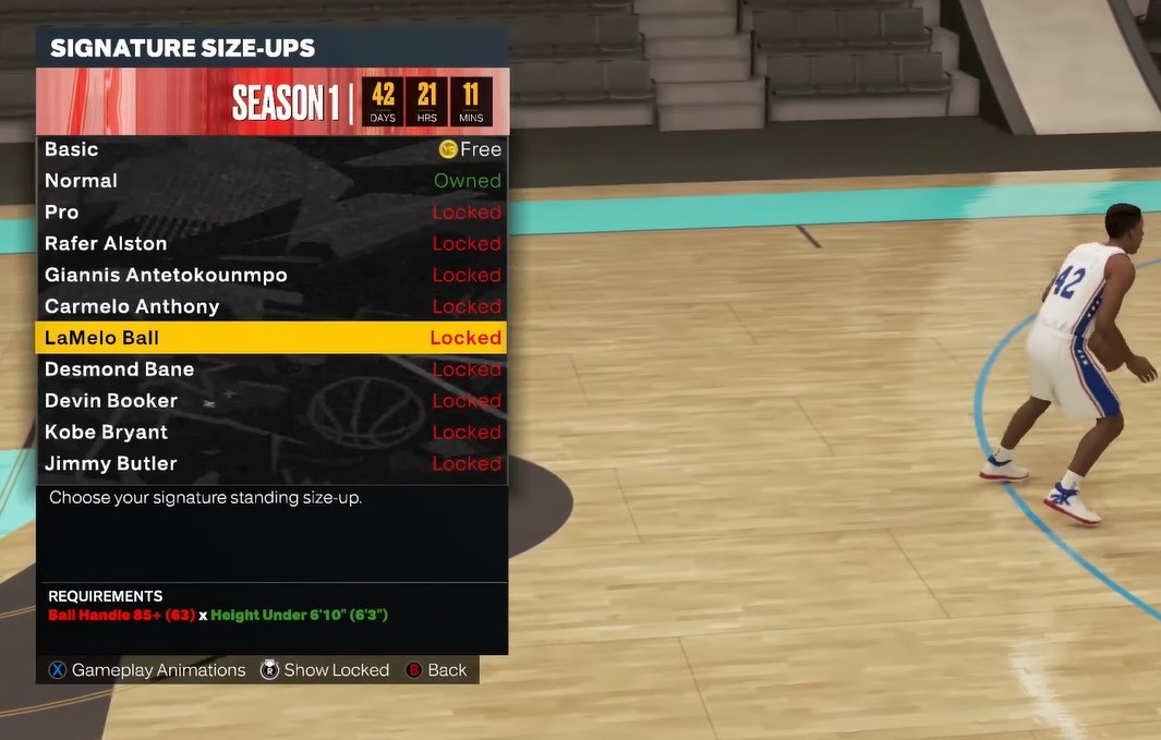 nba 2k23 signature size-ups