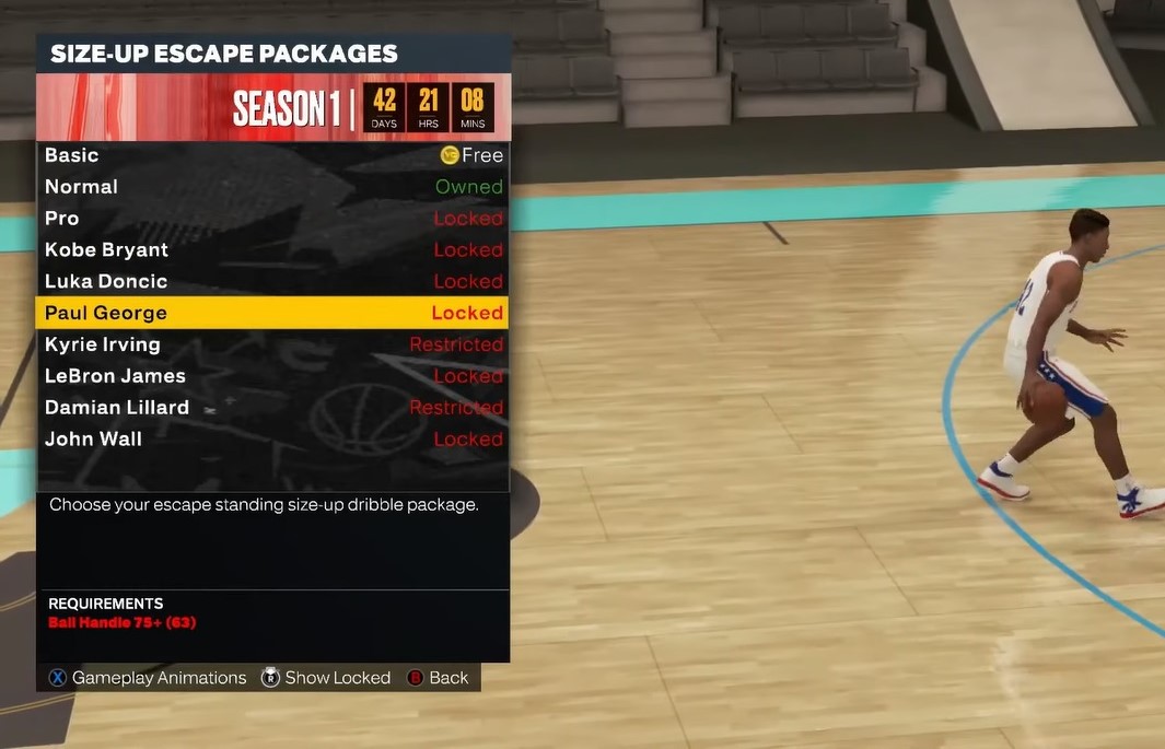 nba 2k23 size up escape package