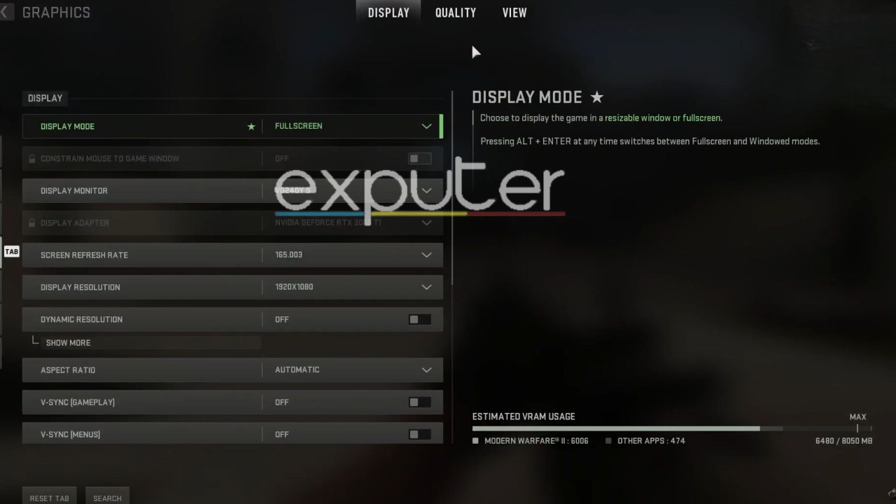 best settings for MW2