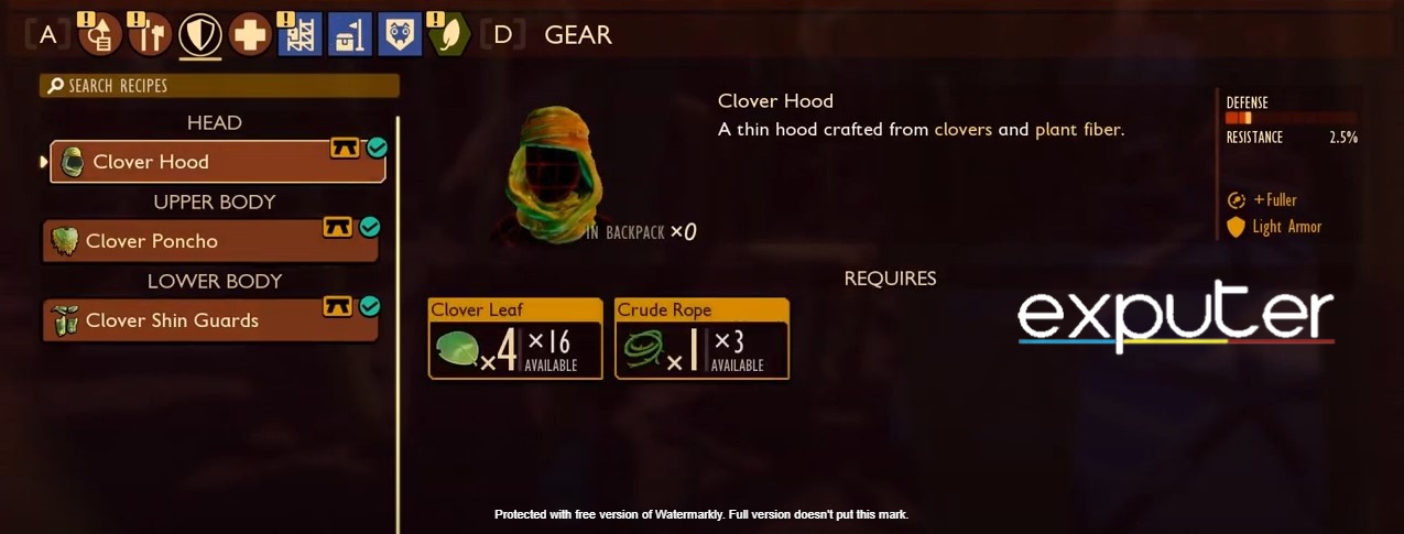 Clover Armor Set Grounded