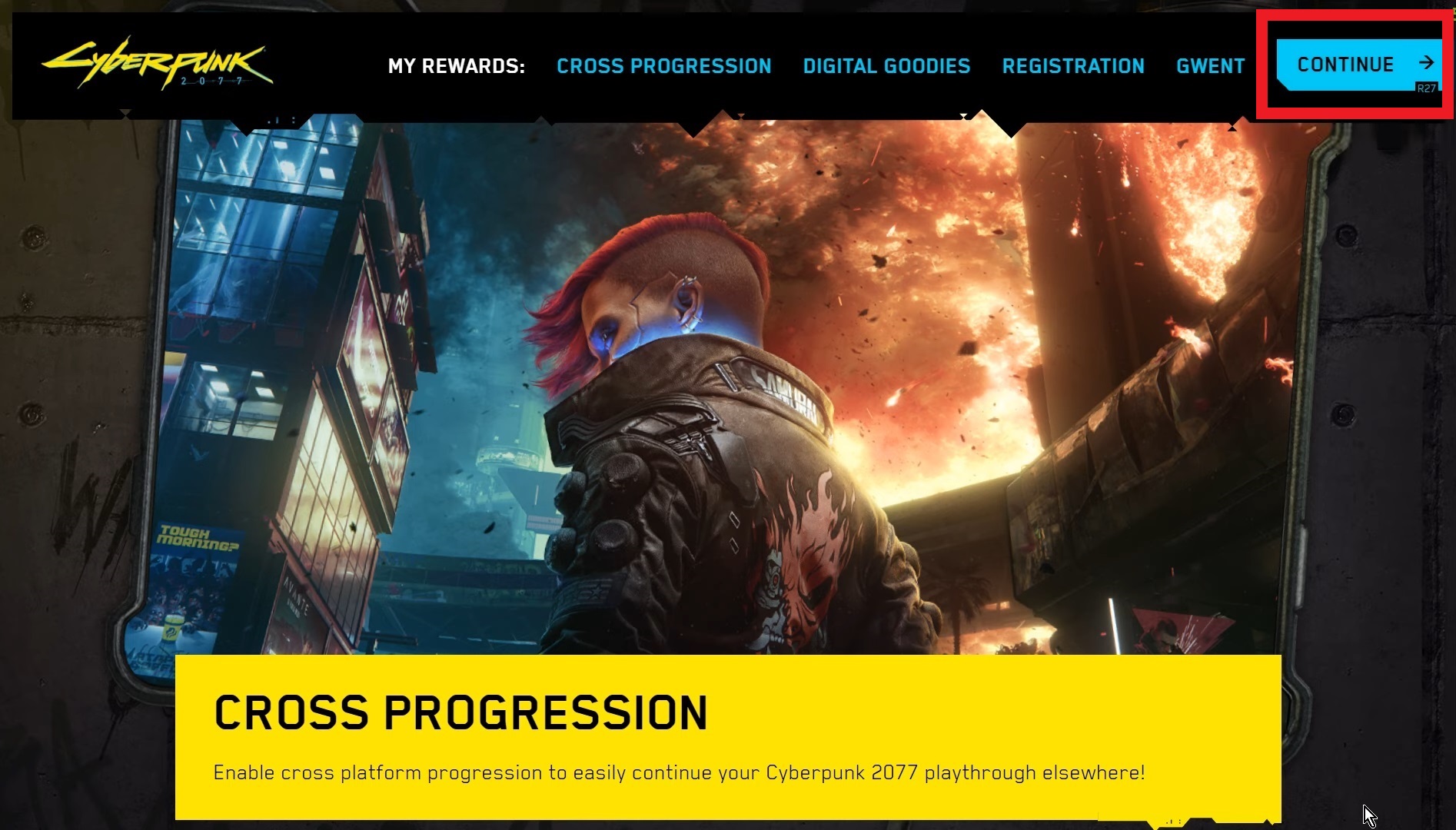 Cross Progression enabled in Cyberpunk 2077