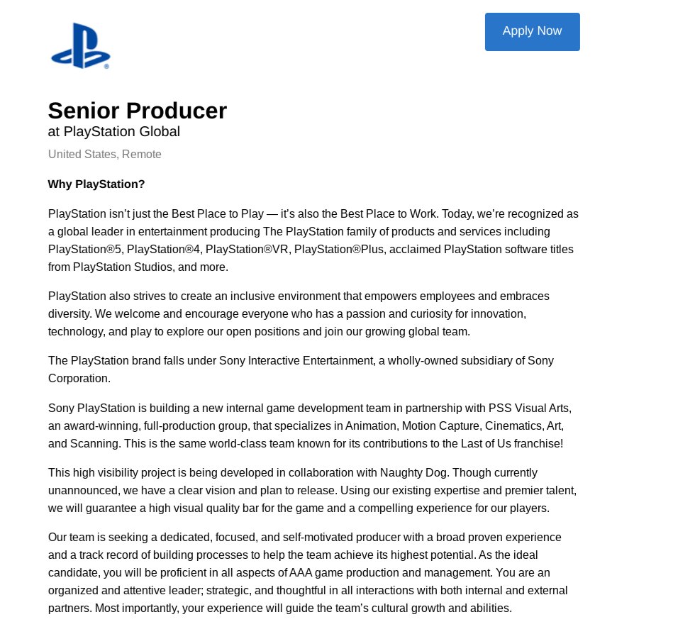 The Senior Producer Job Posting on Greenhouse