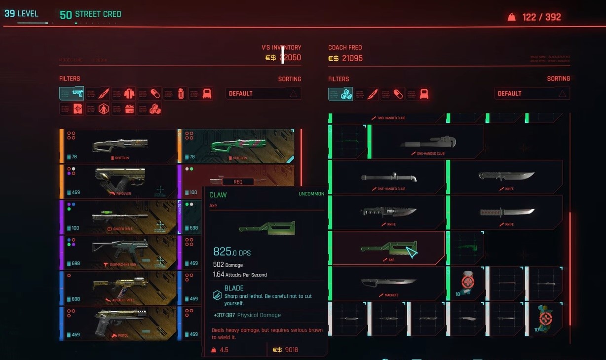 cyberpunk 2077 edgerunner weapons