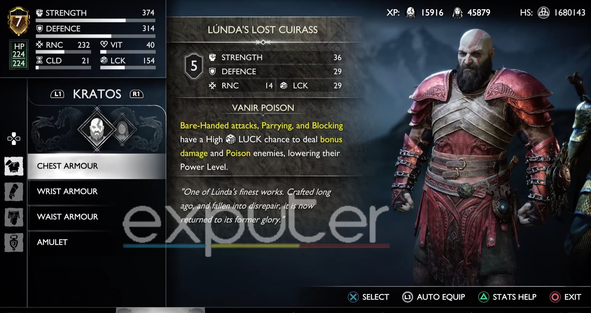 GOW Ragnarok Lundas armor