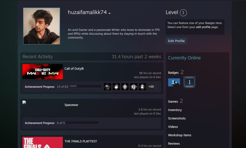 Steam Profile