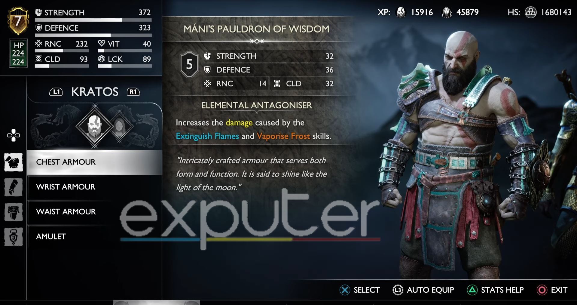 GOW Ragnarok Manis armor of wisdom