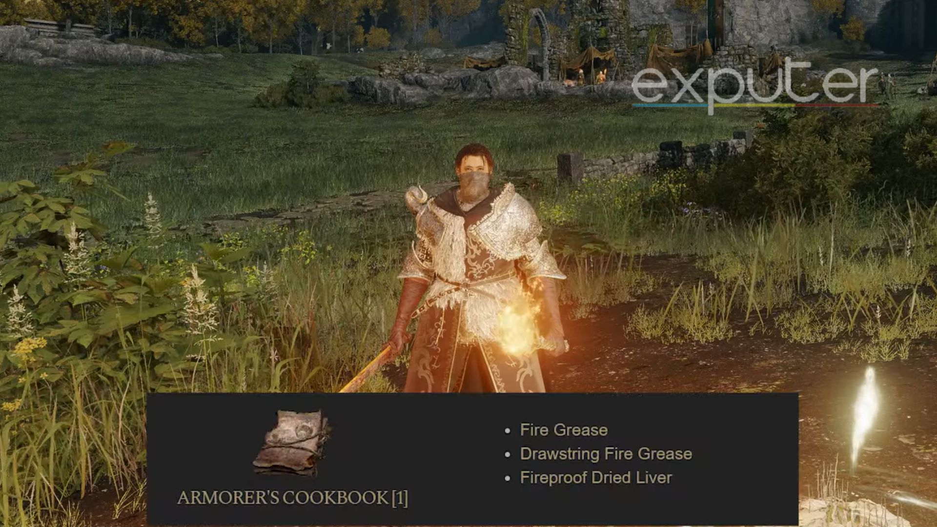 Elden Ring cookbook of Armorer.