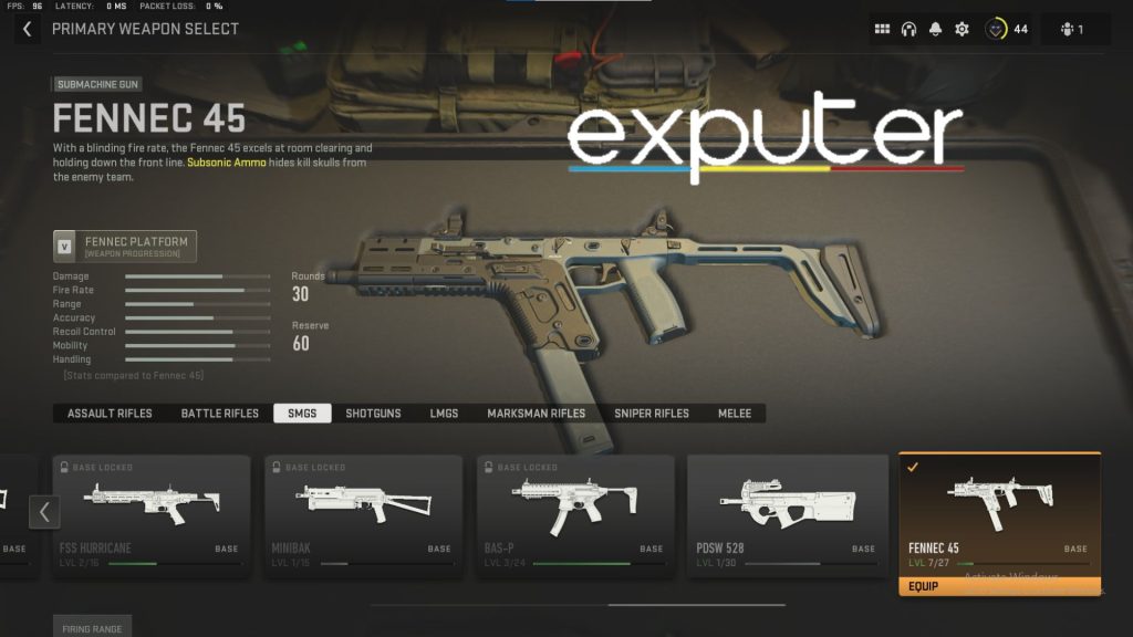 The Best Fennec 45 Secondary Weapon For EBR 14 Loadout In COD Warzone 2.0.