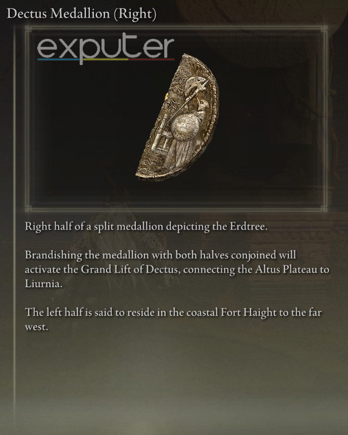 Medallion right half item description