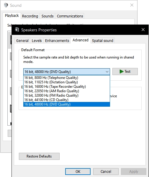 Sound Sample Rate 