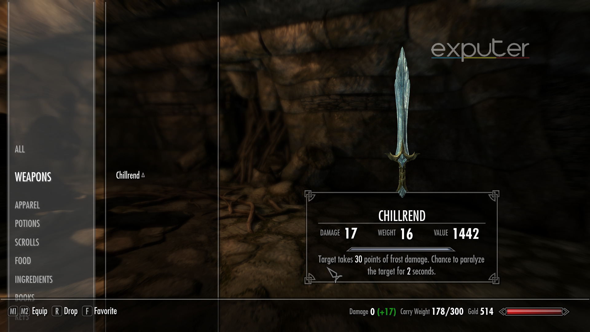 Best weapon in Skyrim 2022 Chillrend.