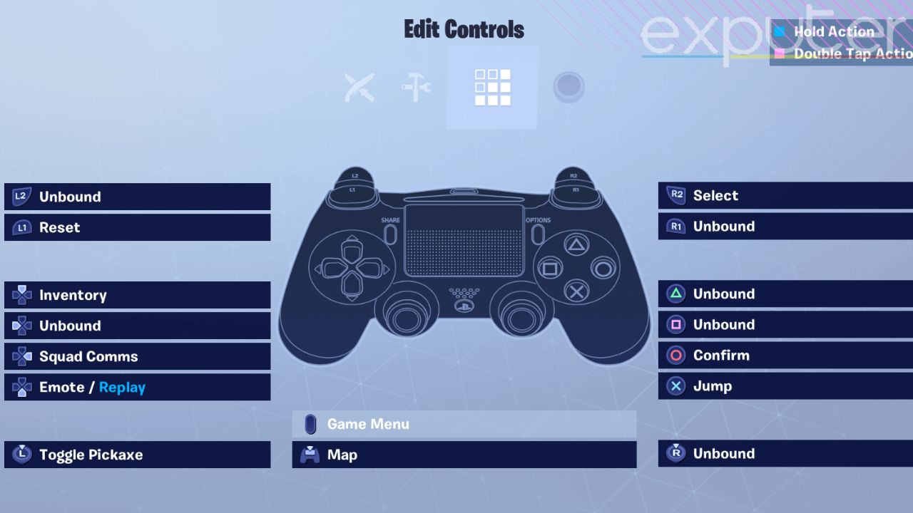 Image Showing Controller key binds for Fortnite