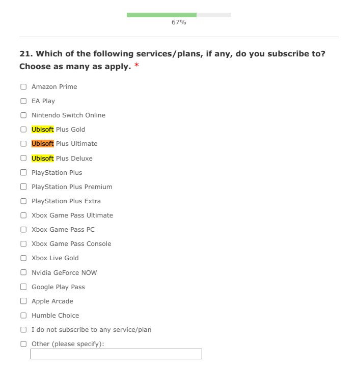 GOG's Ubisoft-Centric Survey Question