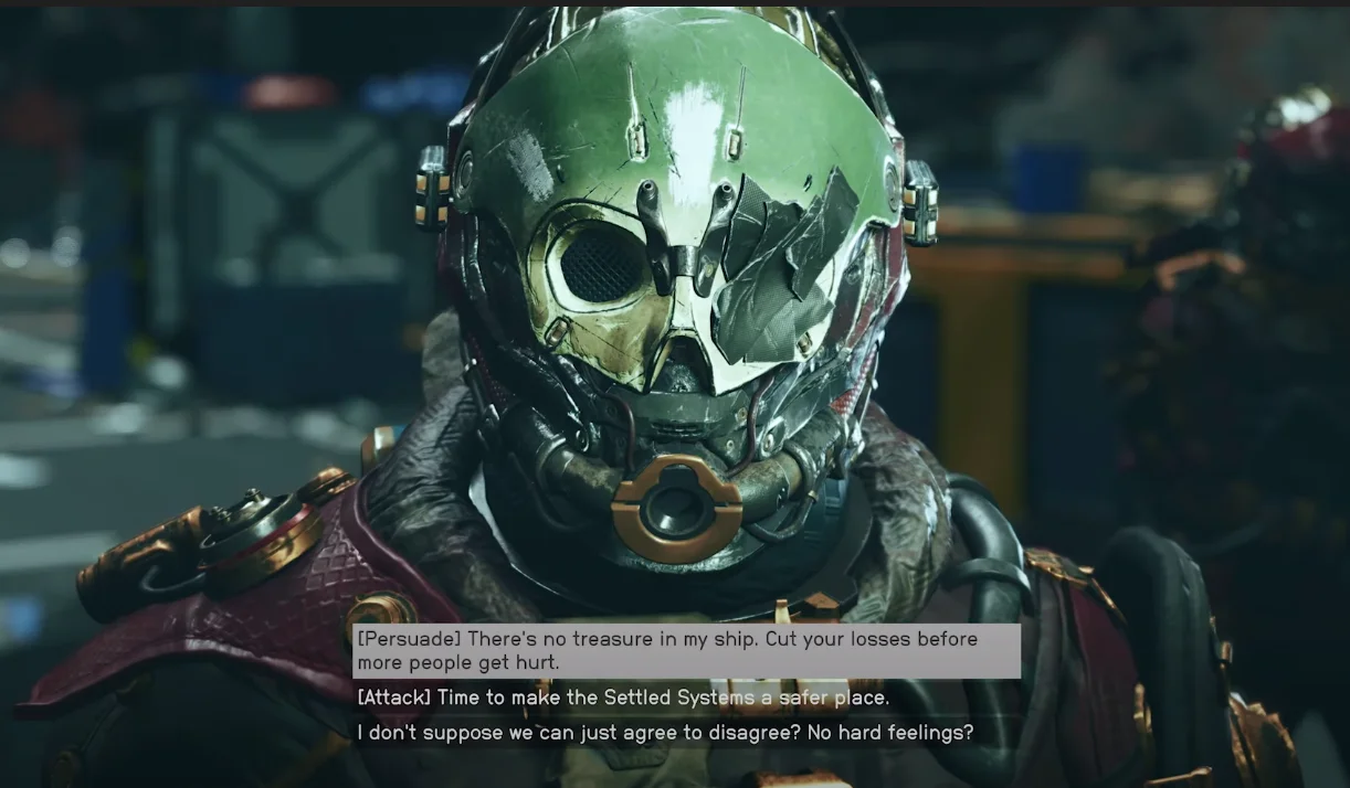 Image Showcasing Starfield’s Dialogue.