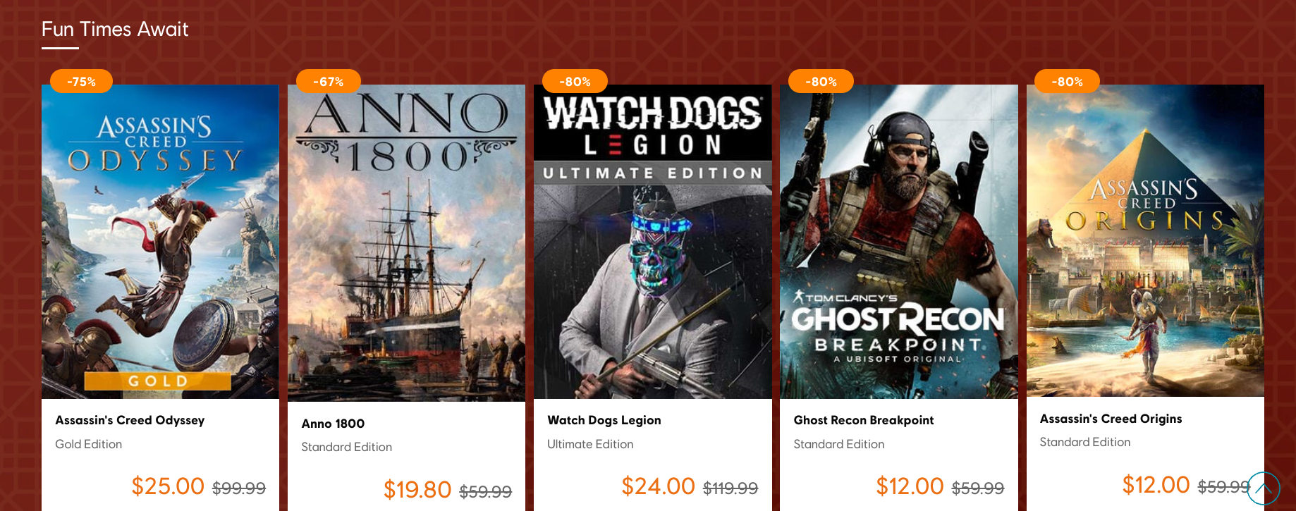 Ubisoft's Big Hits on Sale